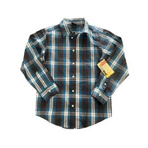 Wrangler Boy Plaid Long Sleeve Size 10/12 Button Shirt